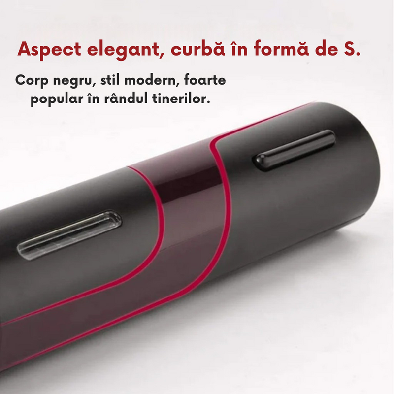 Deschizător Electric de Sticle de Vin cu Tăietor de Sigiliu – Set Automat din Oțel Inoxidabil cu Baterie Reîncărcabilă prin USB.