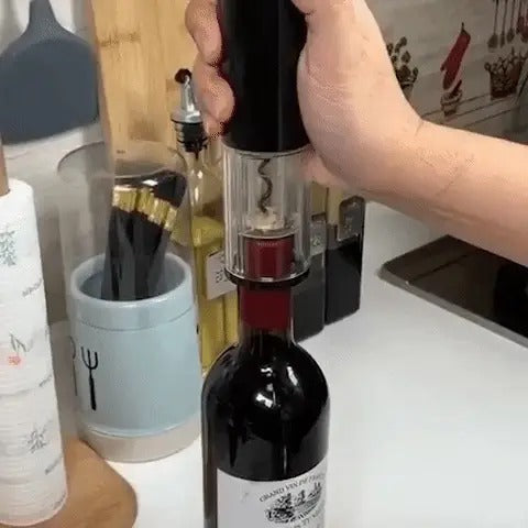 Deschizător Electric de Sticle de Vin cu Tăietor de Sigiliu – Set Automat din Oțel Inoxidabil cu Baterie Reîncărcabilă prin USB.