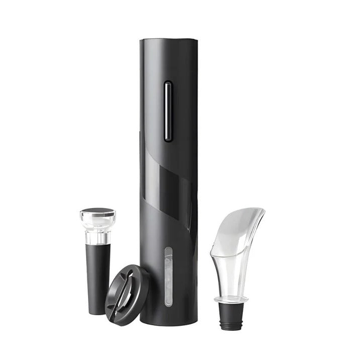Deschizător Electric de Sticle de Vin cu Tăietor de Sigiliu – Set Automat din Oțel Inoxidabil cu Baterie Reîncărcabilă prin USB.